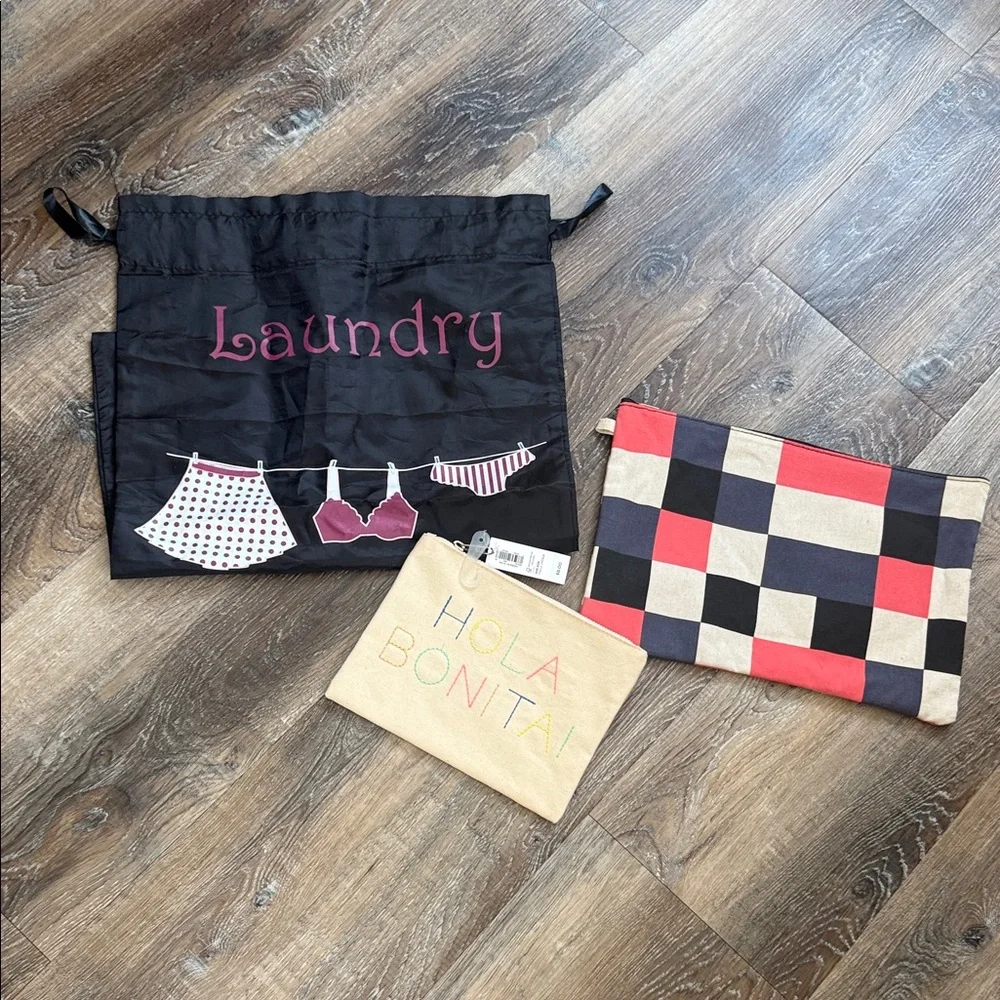 New-Old Navy Black and Multicolor Cosmetic Bags